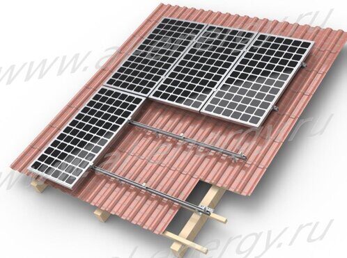 Комплект для крепления 2-х солнечных батарей ( 250 - 420 Вт ) на крыше