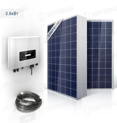 Сетевая солнечная электростанция Энерговольт С3.6.3-220В ( 3.6 кВт, 230 Вольт )
